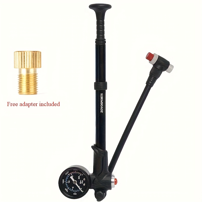 Image of High Pressure 300 Psi For Front Fork And Rear Suspension Air Shocks Pump With Gauge Portable Bike Pump With Air Bleed Button