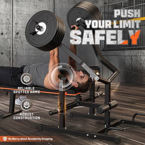 4 in 1 home gym chest press machine with heavy duty 1050lbs capacity adjustable flat incline bench press independent converging space saving strength training equipment for chest shoulders abs ideal gym gift for men women home commercial use gym machine versatile workout equipment sturdy construction