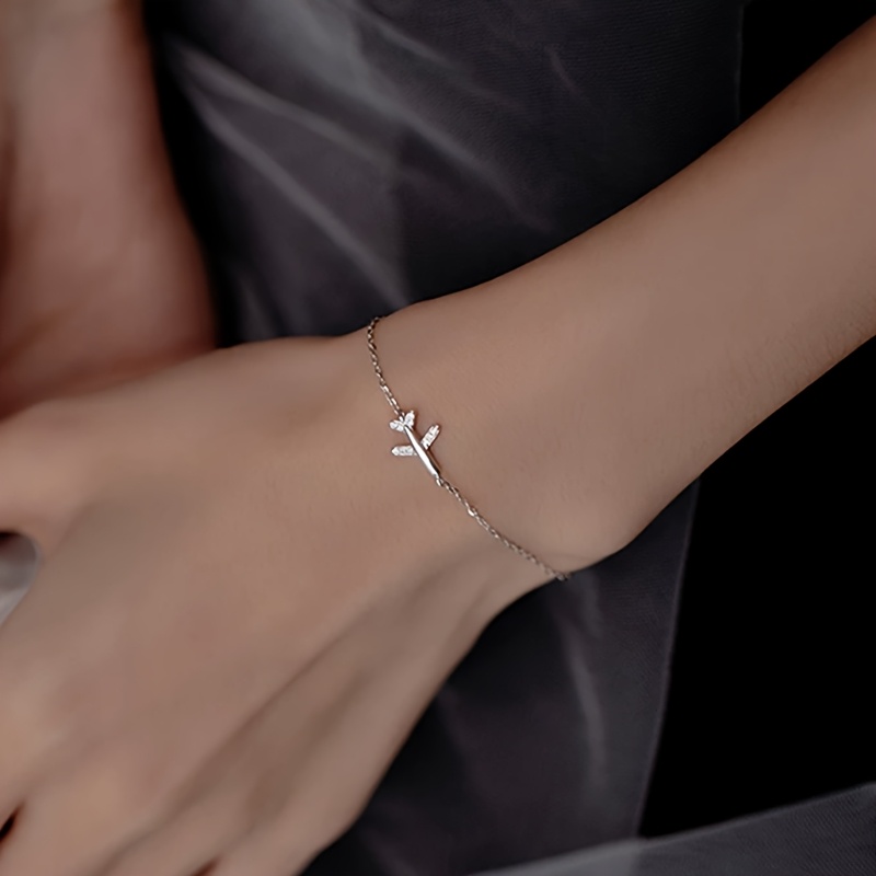 TEMU Bracelet Avion Réglable pour Femme - Bijou sur le Thème de l'Aviation / Style Coréen avec Placage K, Convient pour un Usage , Vacances , Cadeaux