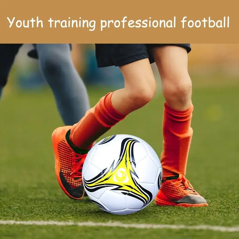 professional youth soccer ball size 5 durable pvc material ideal for training entertainment outdoor competitions white details 0