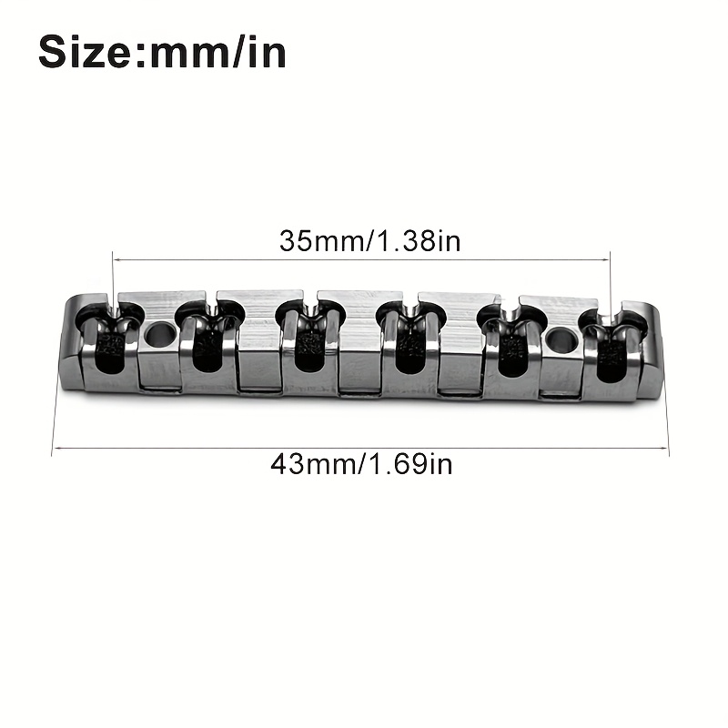 Stainless Steel Electric Guitar Nut, Precision CNC Machined 43mm Roller, Durable & Compact Design, Compatible with ST Style Guitars, Includes Screws & Shims for Easy Installation, Tuning Pegs Design, Musical Instrument Parts