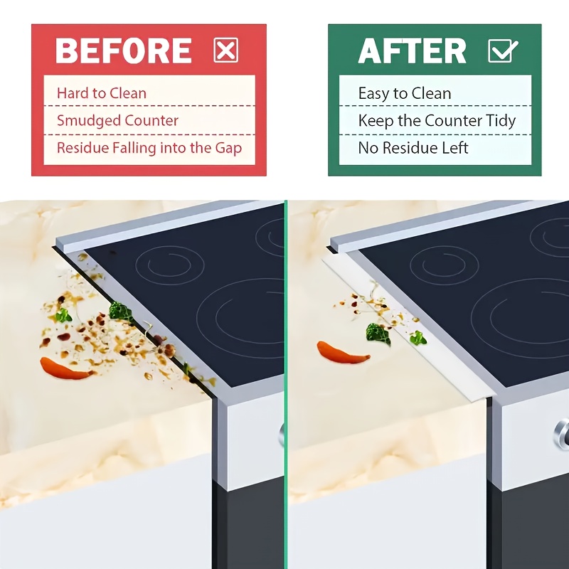 2pcs Silicone Kitchen Gap Covers - Heat, Water & Stain Resistant - Perfect for Sealing Spaces & Keeping Countertops Clean