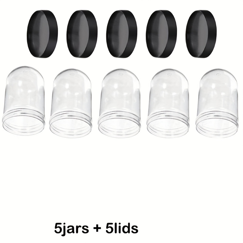 Image of 10pcs Mixed Set, Diy Clear Plastic Containers With Lids, Lightweight White Decorative Storage For Flowers And More, Suitable For Holiday Crafts And Organization Supplies