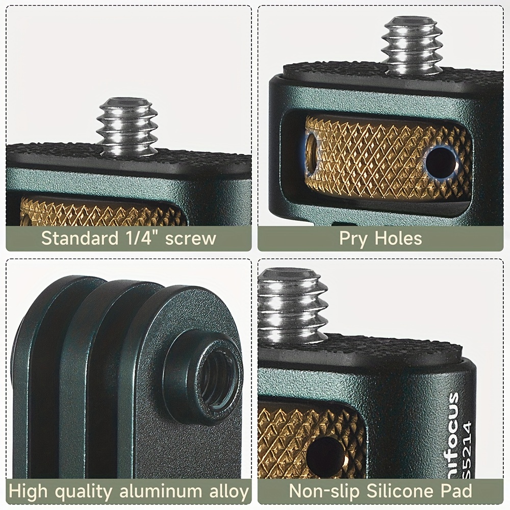 aluminum cnc 1   adapter for gopro hero 12 11 10 9 8  360 x4 x3     and more standard 1 4 accessories details 4