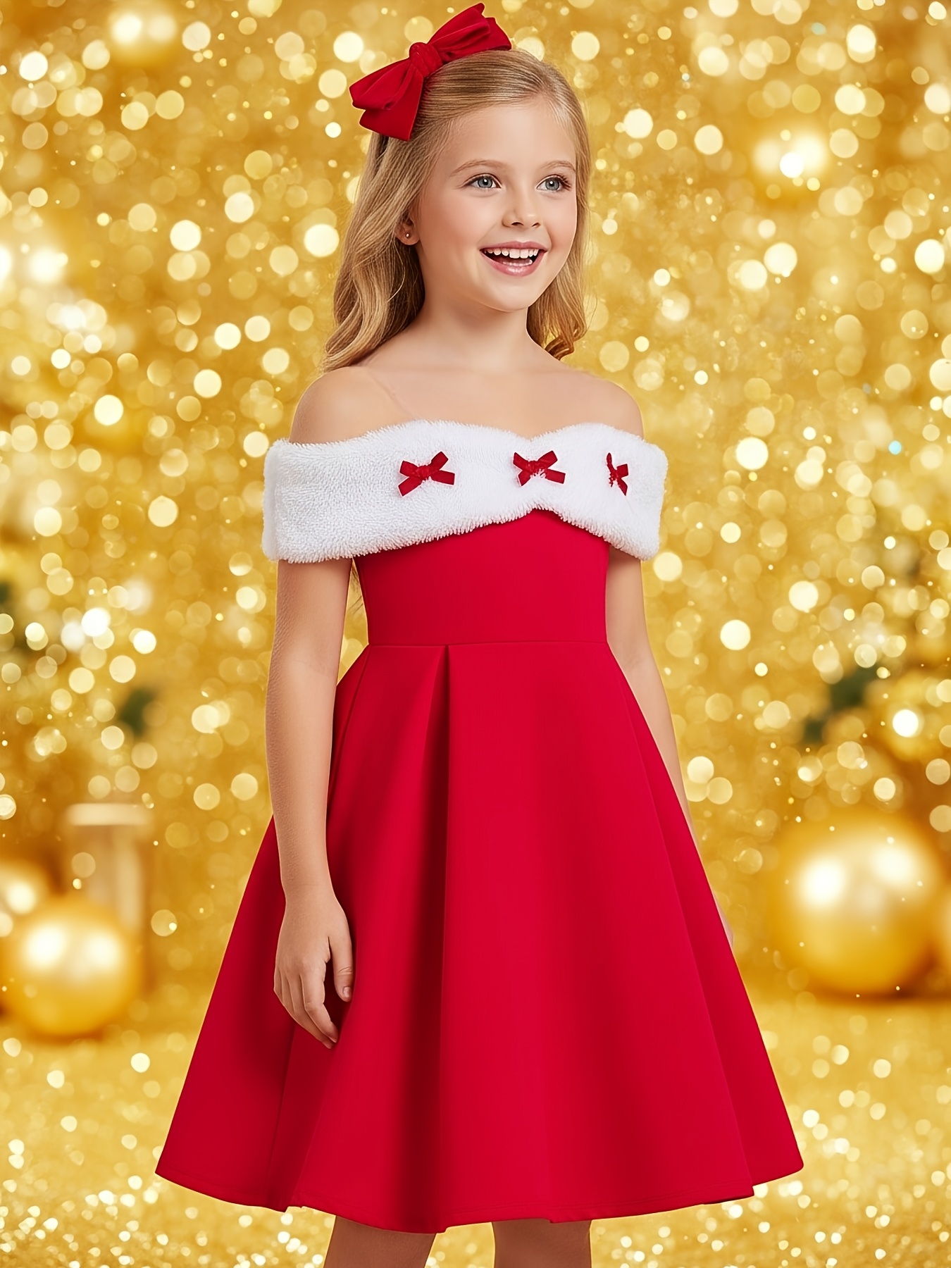 white christmas dresses Taylor Girl Dress Red – MyBabyByMerry main image 1