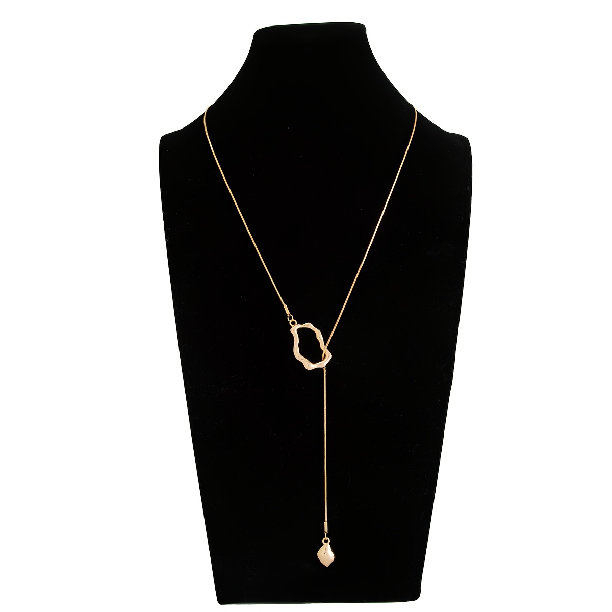 TEMU Fashionable Vintage High-end Design Geometric Y-shaped Necklace, An Elegant Long Necklace Suitable For Women' Wear, Parties, And