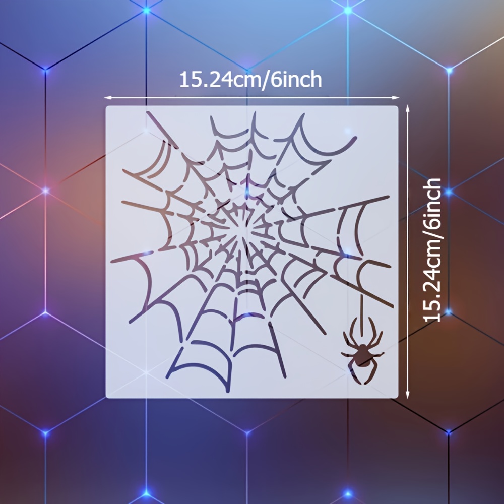 6-inch Web Stencil - Modern Texture Design, Reusable And Washable, Suitable For Wood, Fabric, Paper, Walls, Canvas, And Floors Diy Crafts