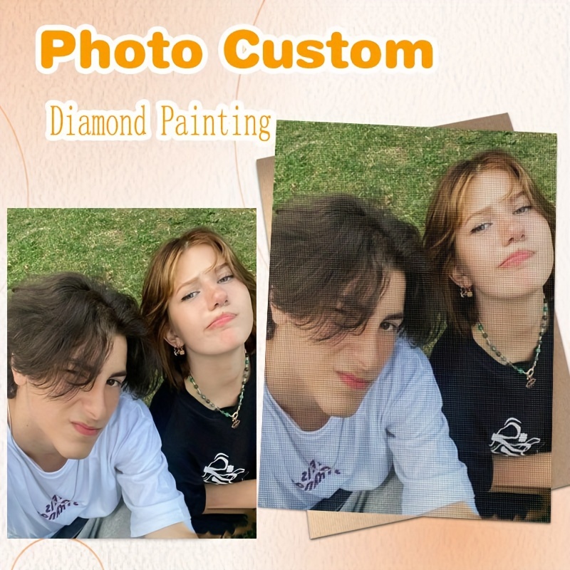 

1pc Your Own Personalized Photo Diamond Art Painting Full Round Mosaic Embroidery Rhinestone Kits Home Decoration 30x30cm/12x12inch Without Frame