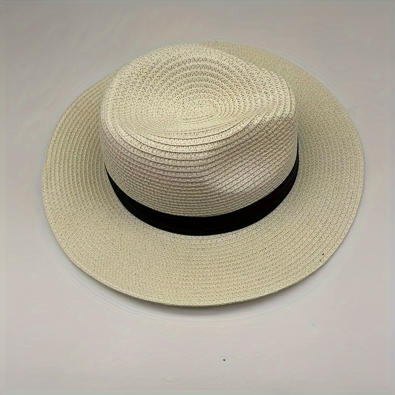 1pc Sun Hats For Men Women, Wide Brim Handmade Straw Beach Hat, Brearhable  And Foldable Packable Cap For Travel