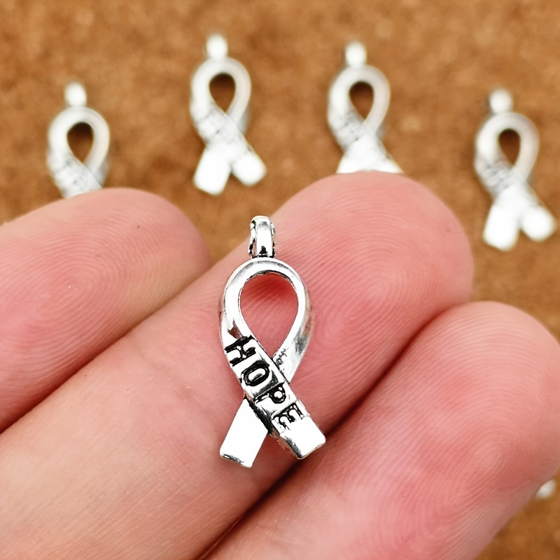 

30pcs Ribbon Awareness Charms, Zinc Alloy Pendant For Diy Jewelry Making, Earrings, Bracelets, Necklaces, Keychains, Handbag Accessories