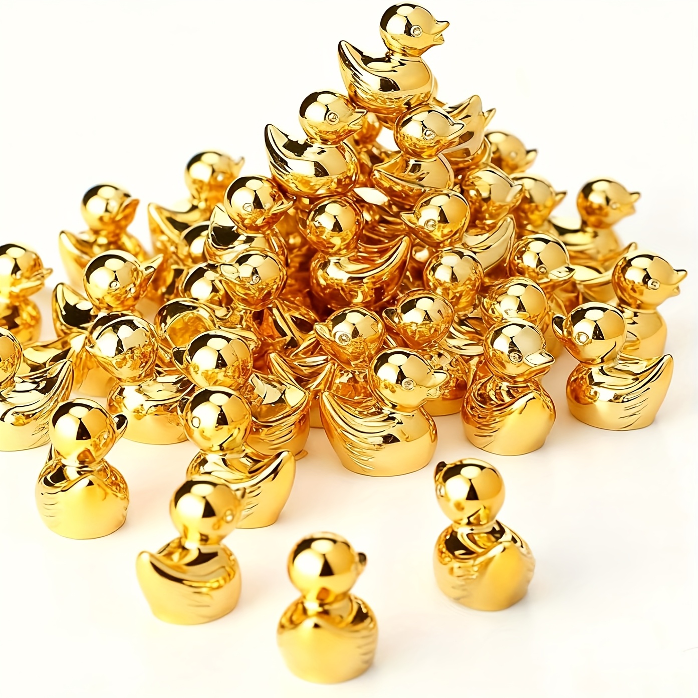 collectible figurines 20 mini golden ducks resin   duck statues loose   crafts doll house decorations fairy garden landscapes christmas party gifts