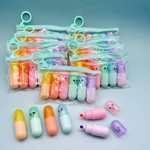 30pcs 60pcs 6 color highlighters in of vitamin pills small and portable suitable for diaries doodles notes classroom rewards party giveaways and all kinds of ideal holiday gifts