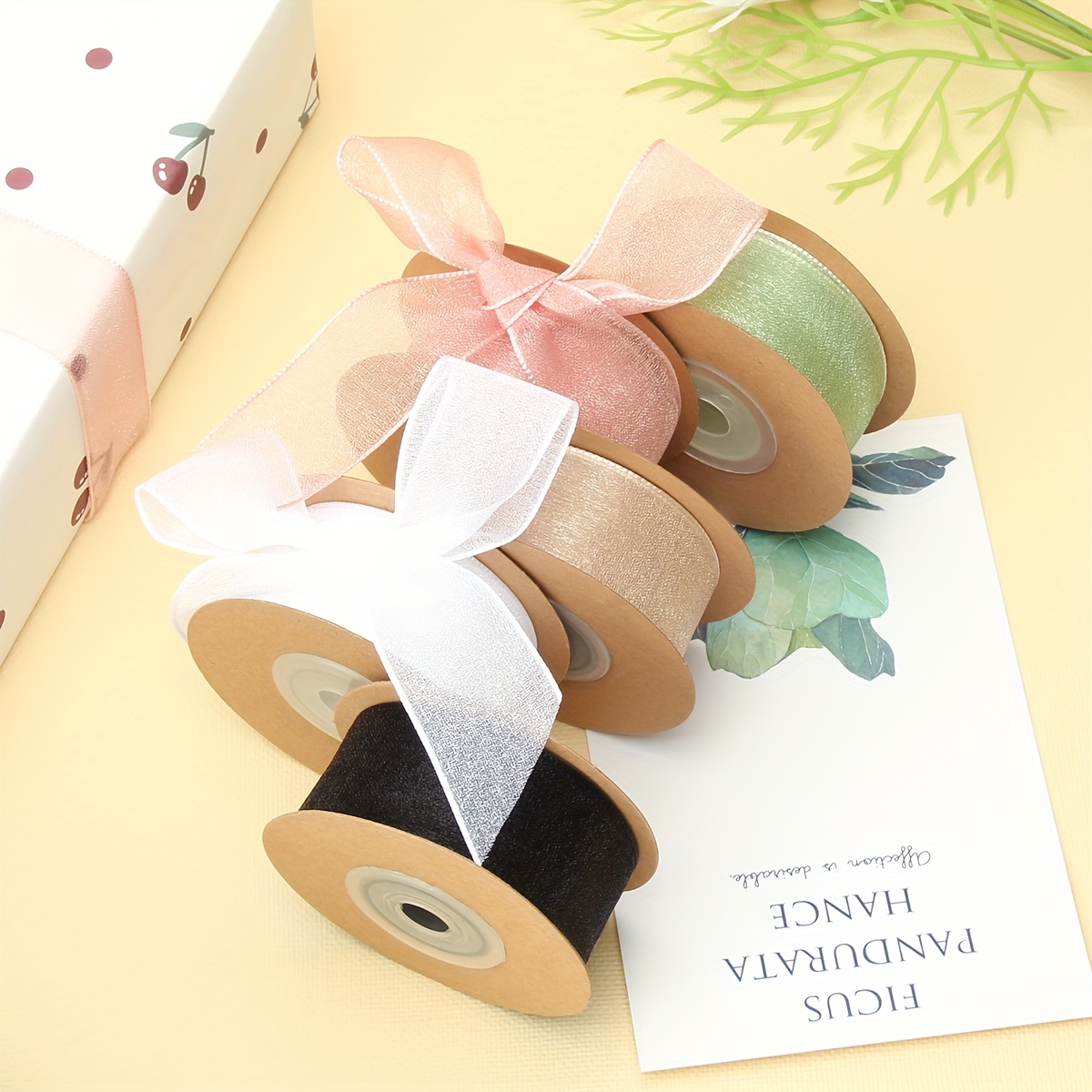 1 roll transparent glossy satin ribbon suitable for craft packaging decorative bow trim flower gift wrapping festive decoration ribbon gift wrapping ribbon handmade crafts elegant trim   polyester ribbon   bow making decorative trim party organizers gift wrappers