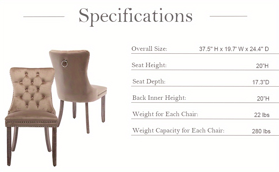 Dining Chairs Set of 2, Solid Wood Legs, Velvet Button Tufted Padded Cushion Seat and Back, for Dining Room Kitchen Accent Side Chair 14 Dining Chairs, Set of 2, Solid Wood Legs, Velvet Button Tufted Padded Cushion Seat and Back, for Dining Room Kitchen Accent Side Chair