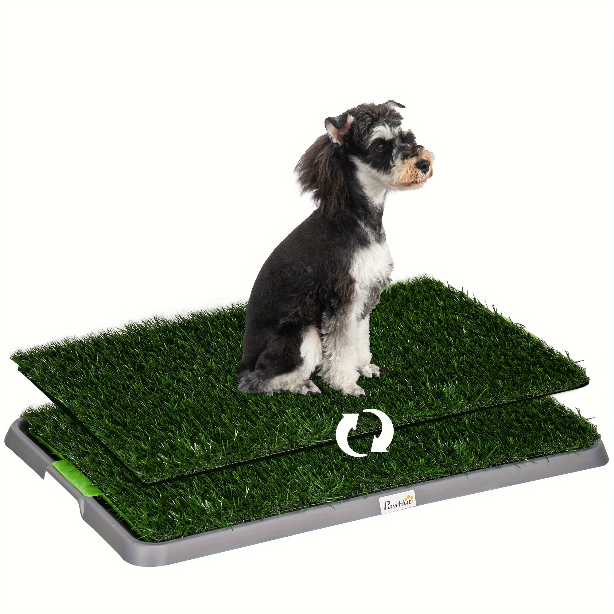 TEMU Tapis de propreté pour chien PawHut, 66 x 40 cm, gazon artificiel avec bac pour l'apprentissage de la propreté des chiens à l'intérieur et à