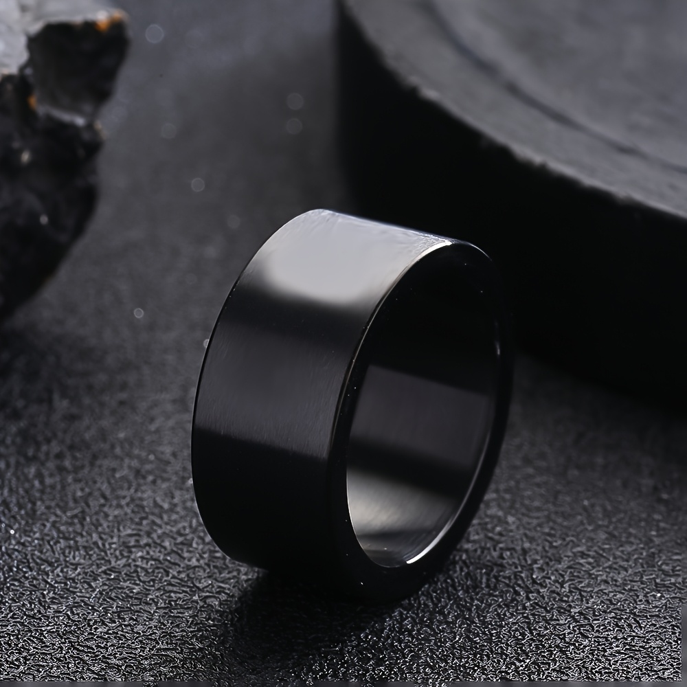 6pcs mens stainless steel black ring set durable rotating golden   simple yet elegant cool   6pcs set ideal fashion accessory Product details 1
