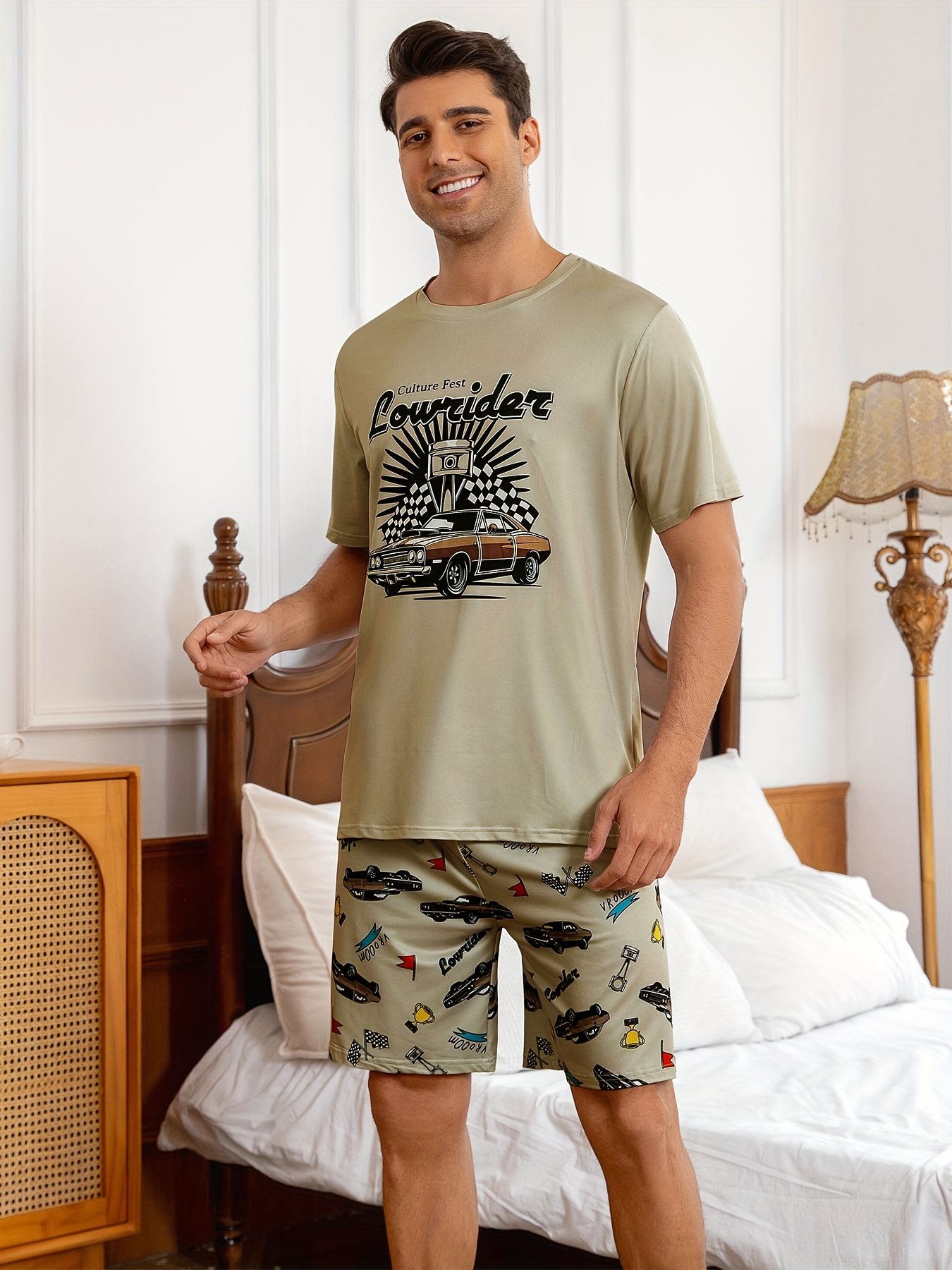 Ensemble Pyjama Homme 3 Pièces - Chemise Boutonnée Et 2 Pantalons, Coton, Taille 3XL, Décontracté
