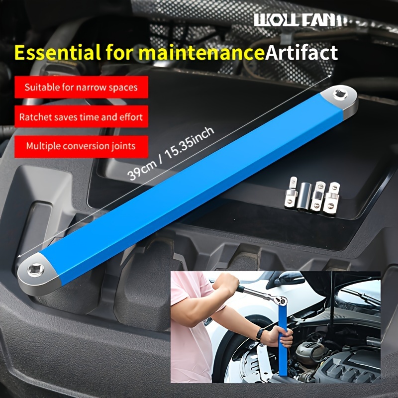 TEMU 2-in-1 -functional Extension Wrench - , Metal Industrial Tool Set