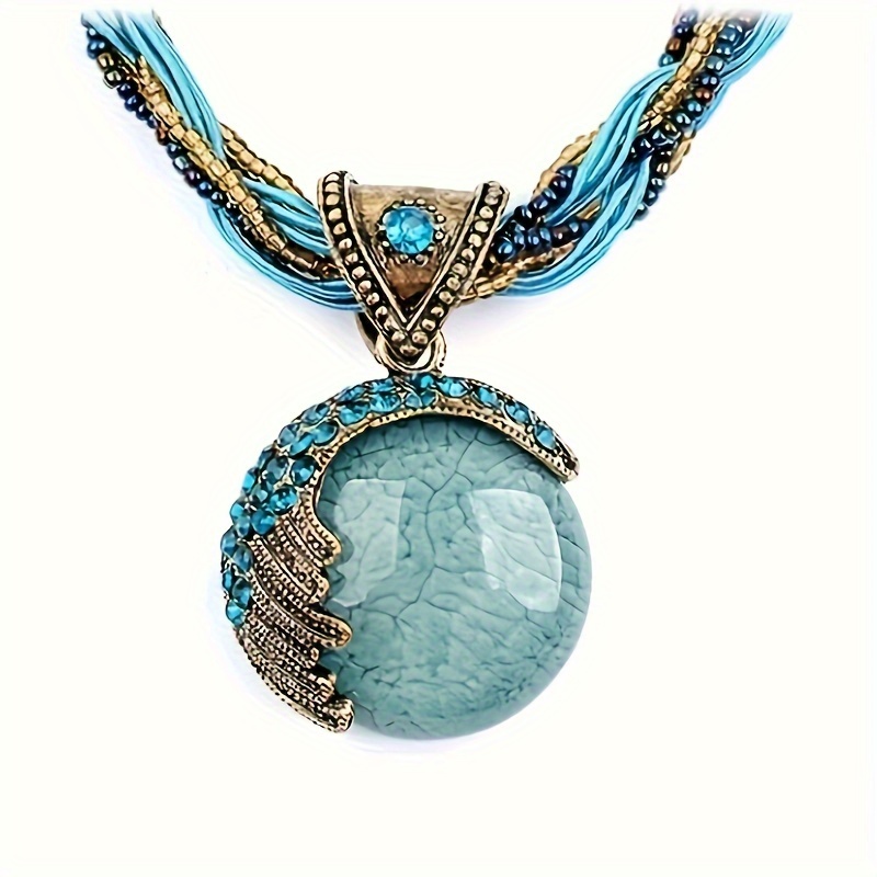 

Classic 1 Boho Style Alloy Women's Necklace Rice Bead Woven Vintage Necklace