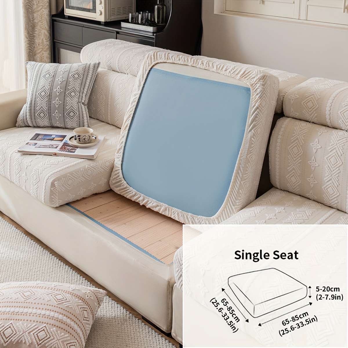 Image of 1pc, Stretch Four-season Sofa Cover - Modern , Pet-friendly Sofa Cover, Sofa Protector, Machine Washable, , Convenient To Clean, Suitable For Single, Double, Three-seat, And Four-seat Sofa Cushions