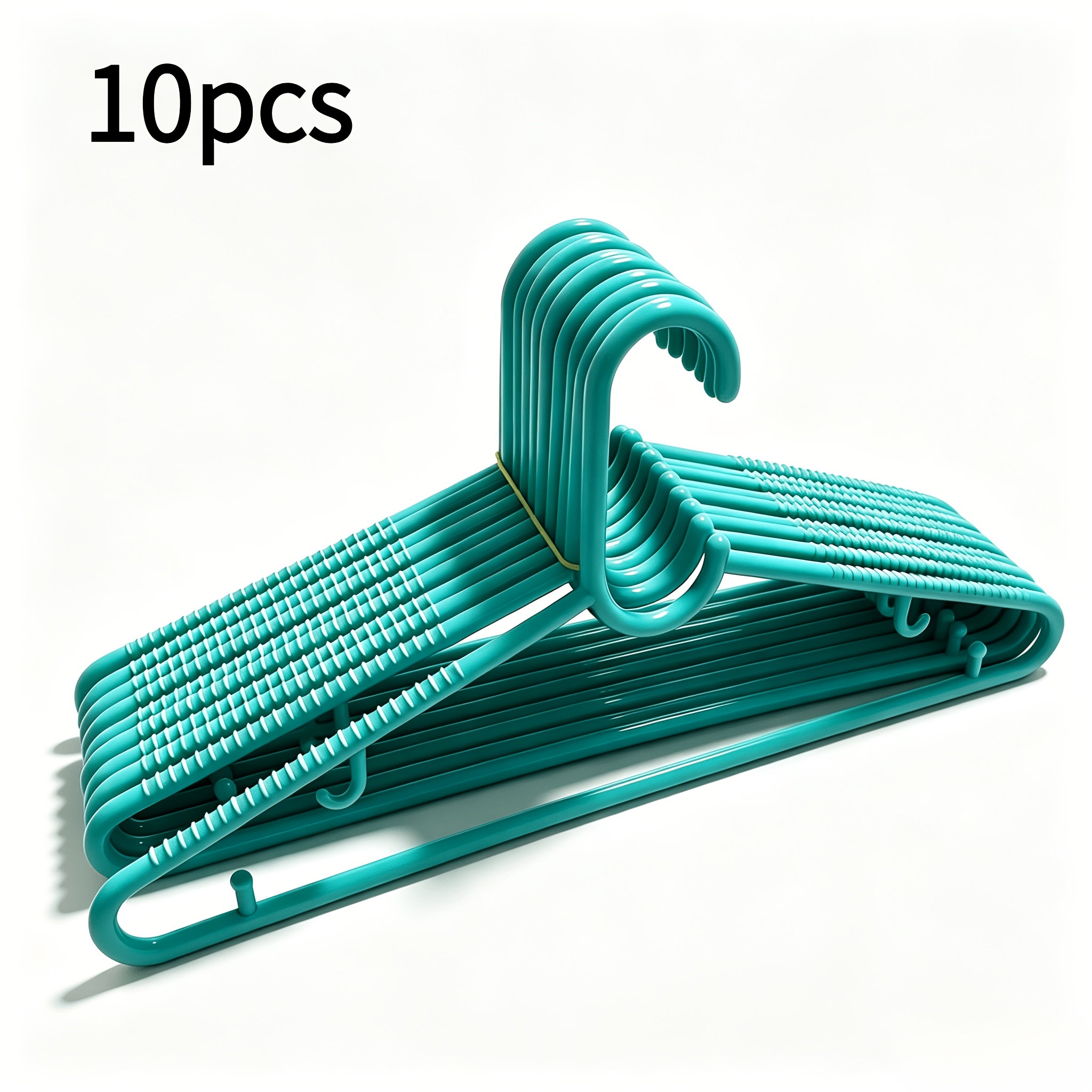 TEMU Hdt Hangers Space Saving Coat Rack, Heavy Duty Adult Plastic Hangers, Sturdy Solid Break-resistant, Wide Shoulder Non-slip, 10-pack, 16.5",