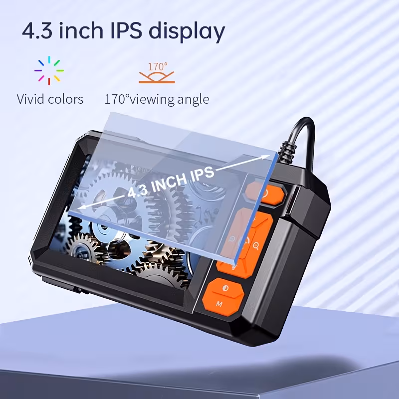 industrial endoscope with light borescope inspection camera 8mm camera sewer camera with 4 screen drain camera automotive plumbing sewer wall camera home decoration tools endoscope for phone plumbing inspection Product details 5