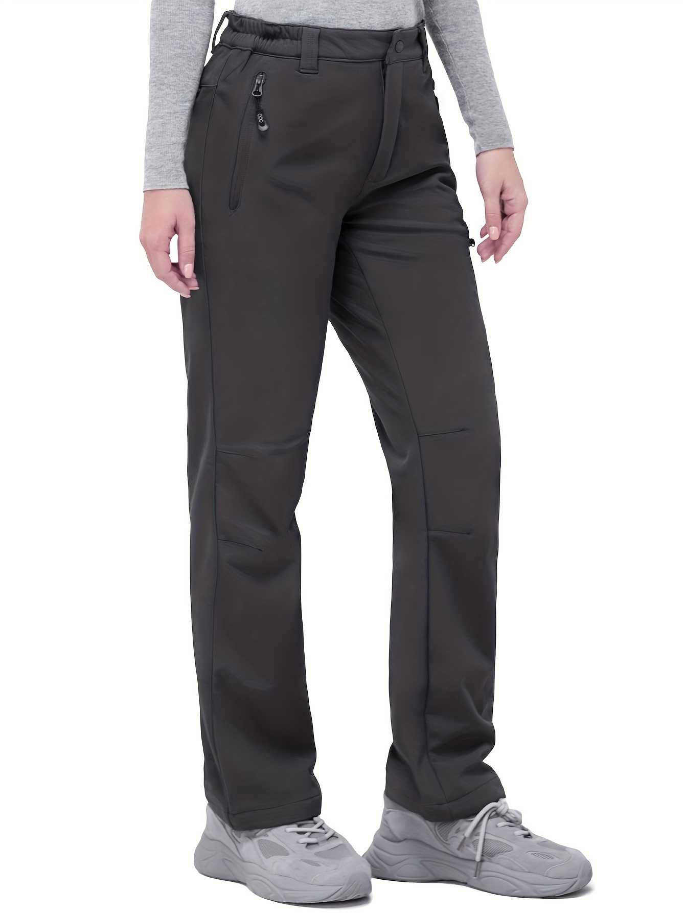 33 0 0cm womens hiking pants fleece lined snow pants windproof warm ski pants for snowboarding graphite color 0