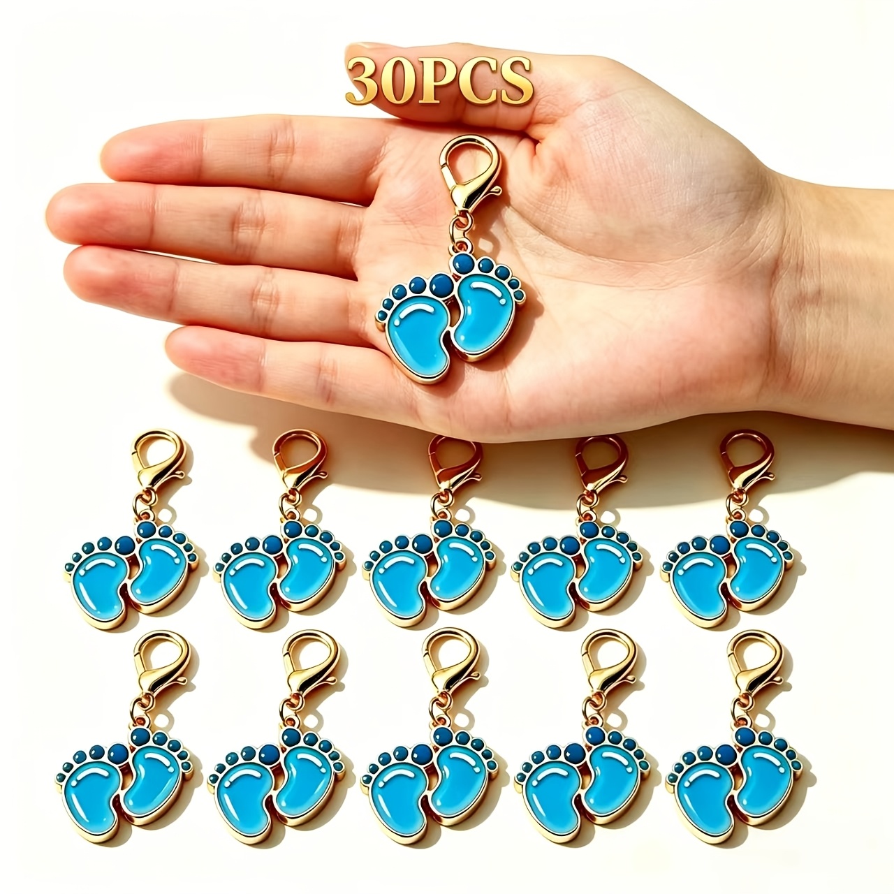 TEMU 30pz Portachiavi Carini con Moschettone a Forma di Blu, Accessori Fai da Te a , Ciondoli Smaltati per Borsa, Regali a Sorpresa di Compleanno,