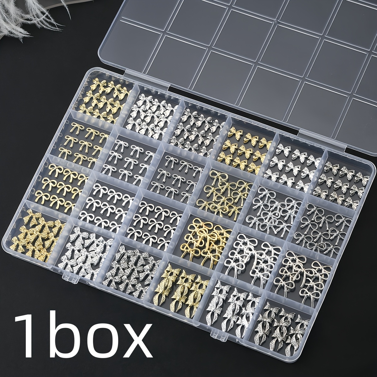 TEMU Bow Nail Charms Alloy Bow Nail Art Charms For Metal Bow Nail Gems Cute Bow Rhinestones For Nails Valentine's Day Nail Art Supplies For Women