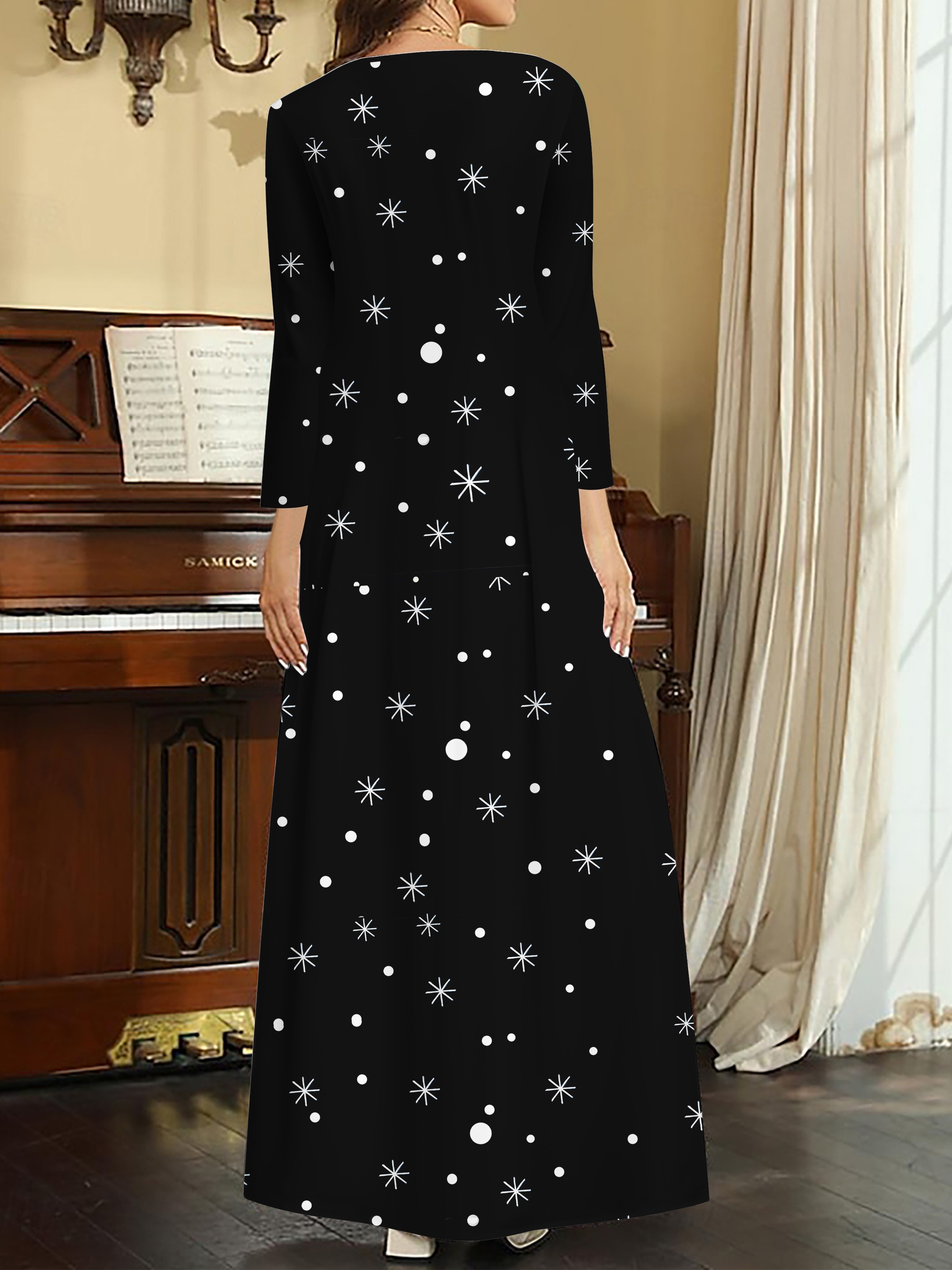 Black Christmas Party Dress Womens Women's Elegant Black Christmas