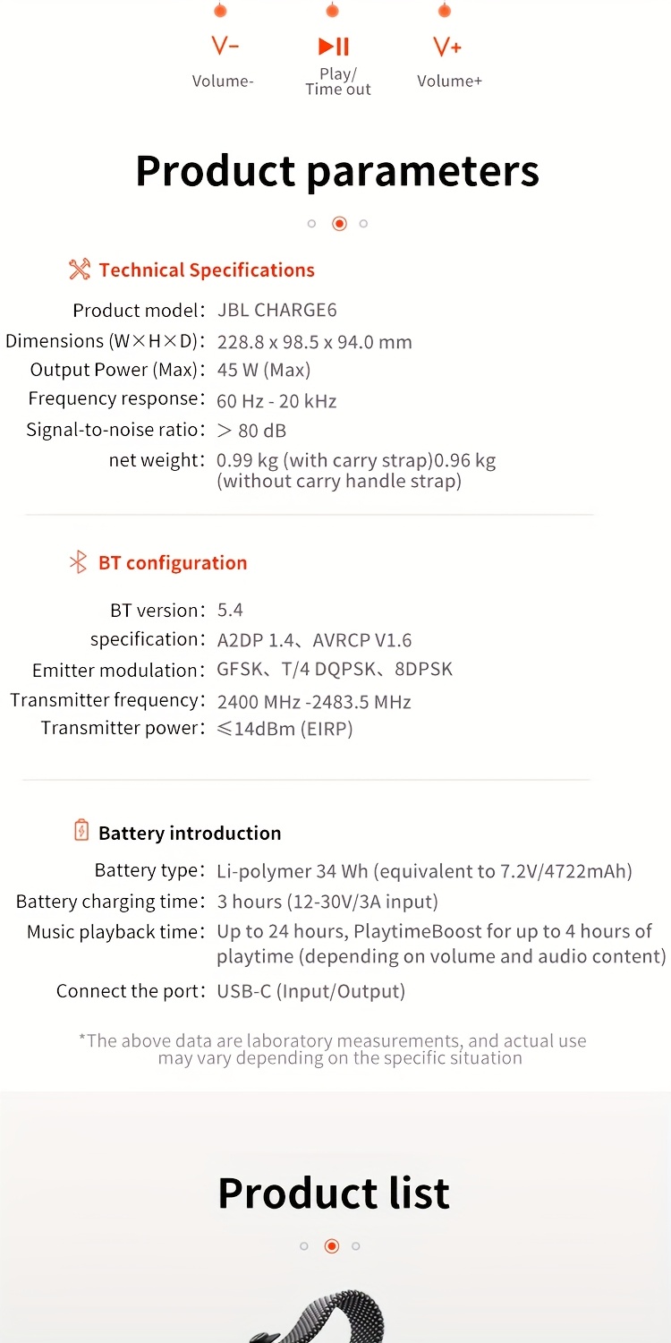 charge6 altavoz portátil sin varillas con sonido dual, batería de 24h, carga rápida -c, graves potentes y duraderos, compatible con smartphones, tablets, tvs, hogar/exterior/fiestas – con    : regalo ideal para   ( /fiestas) –   estéreo compactable a   speakers portátiles. uso escritorio/hogar/exterior. blaster musical gen 6 Detalles del producto 8