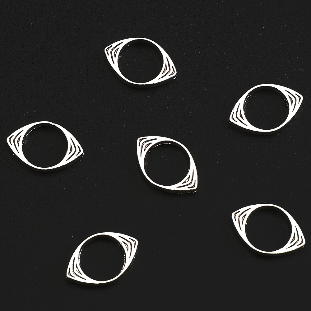 30pcs 10x15mm Alloy Evil Eye Bead Frames With Straight Holes - Protective Beads For Jewelry Making, Diy Bracelets, Necklaces, Earrings & Keychains