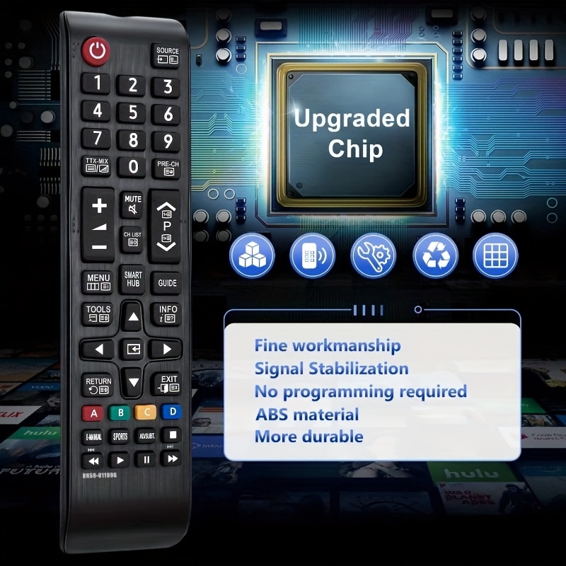 Универсално дистанционно управление за Samsung Smart TV | Съвместимо с всички Samsung телевизори, заменя BN59-01199F, BN59-01199G, BN59-01175N, AA59-00603A, AA59-00741A, AA59-00786A