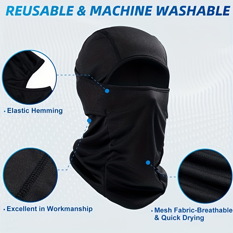 Heated Balaclava Face Mask & Winter Hat - Windproof Thermal Headgear with Carbon Fiber Heating, 3-Temp Settings, - (Compatible with Power Banks) for Motorcycle, Skiing, Cycling - Adjustable / Cold Weather Gear