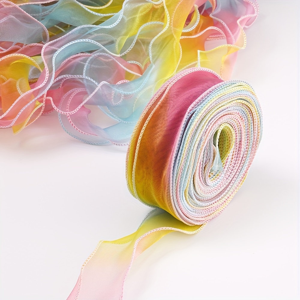 E-shop 1 Stück Dekoratives Stirnband, 300 cm/118,1 Zoll Polyester Farbverlauf Dekorationsstreifen, Geschenkdekoration, Haaraccessoires,