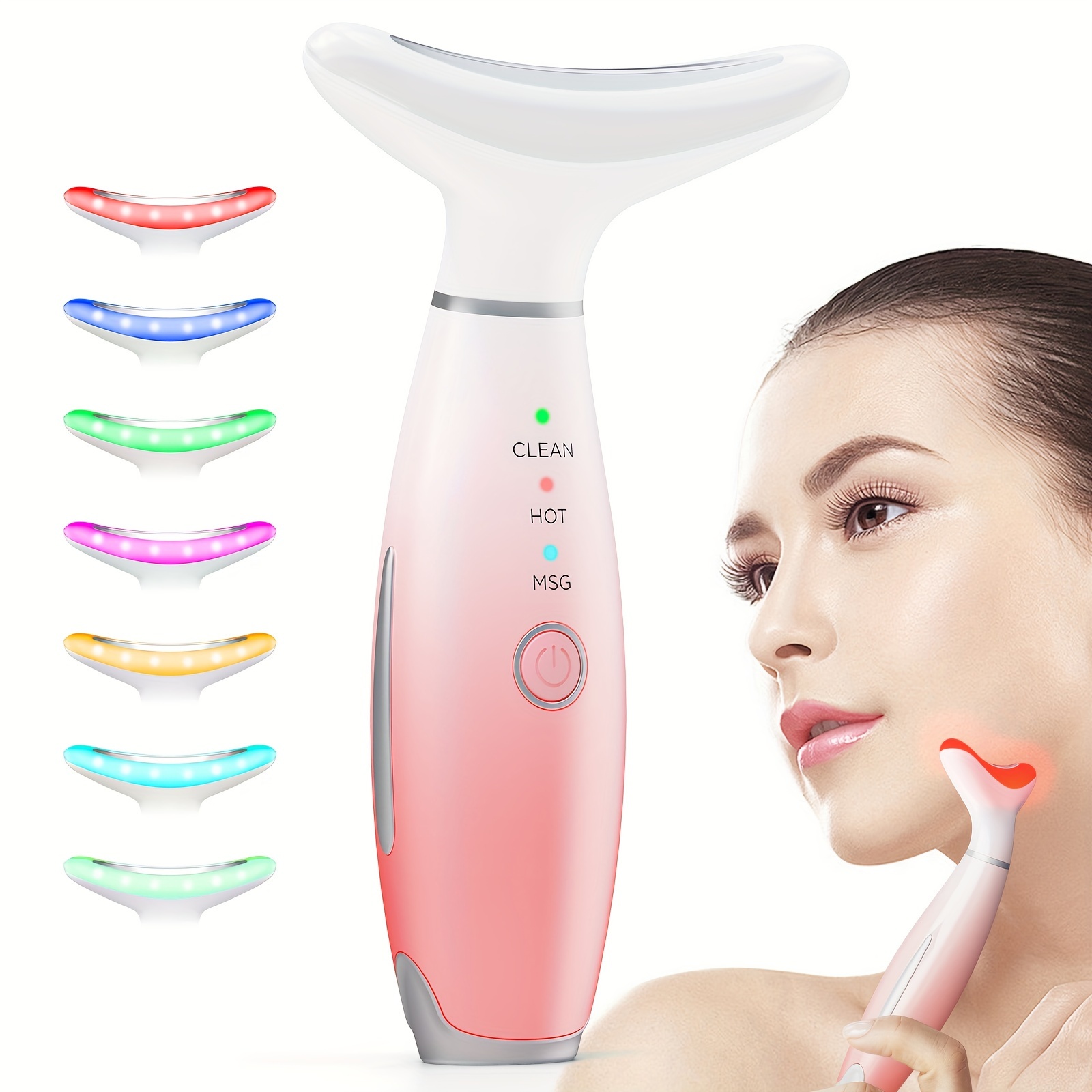 

Rechargeable Facial And Massager 7color Led And Heating , And Facial Massage Tool, For Women, And 's Day