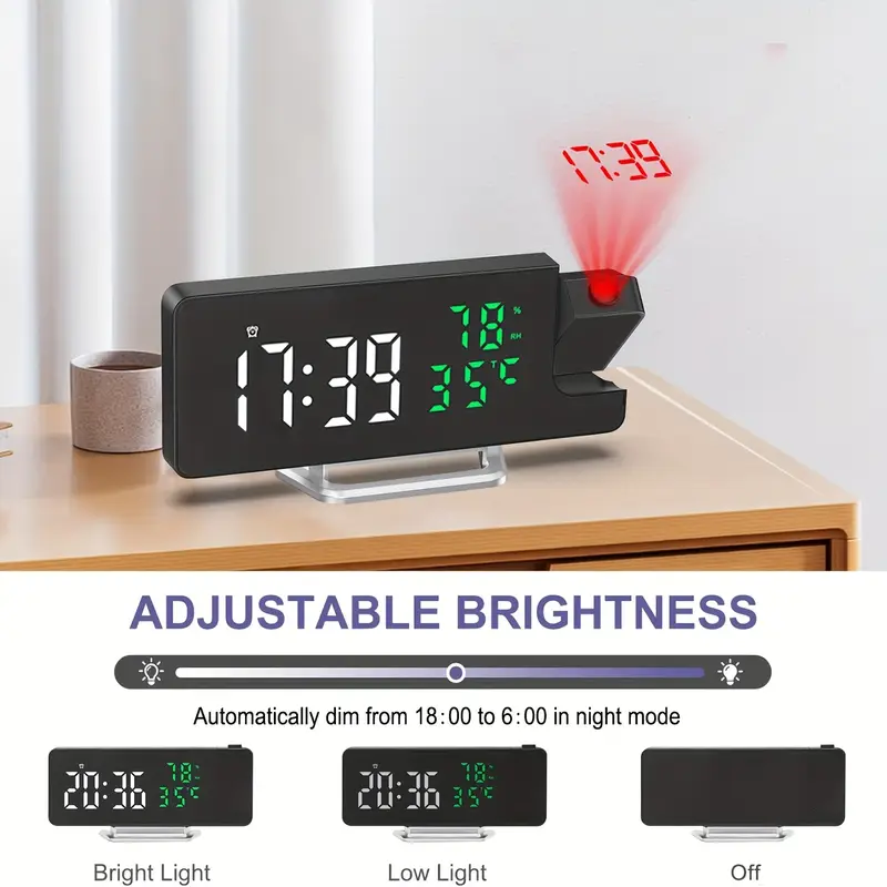 Sveglia Digitale Con Display LED A Specchio | Ora, Data, Temperatura | Alimentazione USB O Batterie - Foto 7