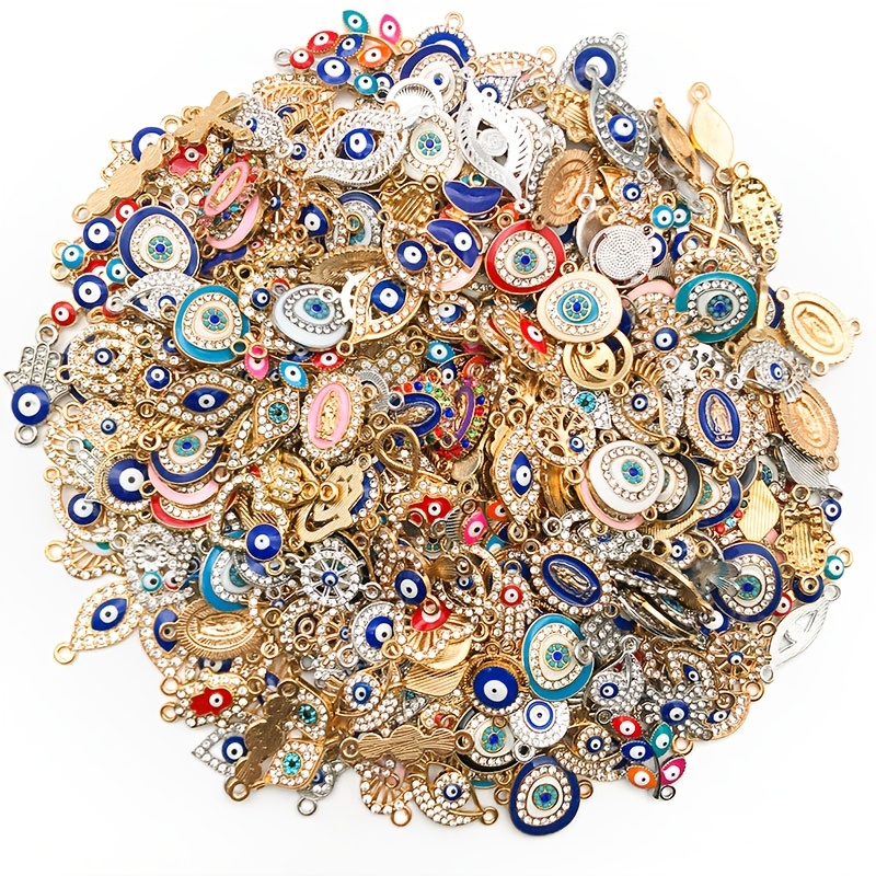 TEMU Evil Eye Assorted Alloy Charm Set, Evil Eye Making Accessories