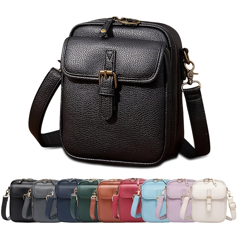 Women's Faux Leather Crossbody Bag, Multifunctional Large Capacity Purse