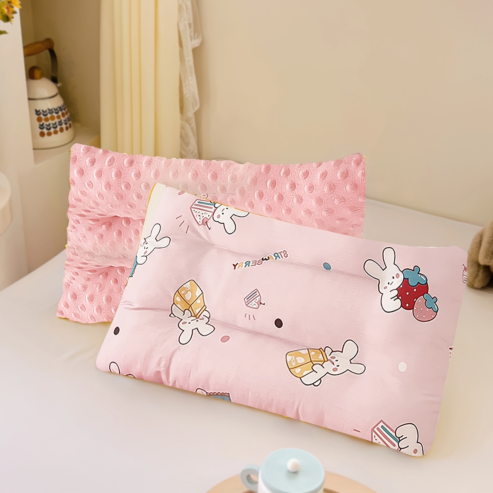 Image of 1pc Cartoon Printed Double-faced Plush Newborn Pillow, Use - Soft And Comfortable, Ideal Thanksgiving And Christmas Gift