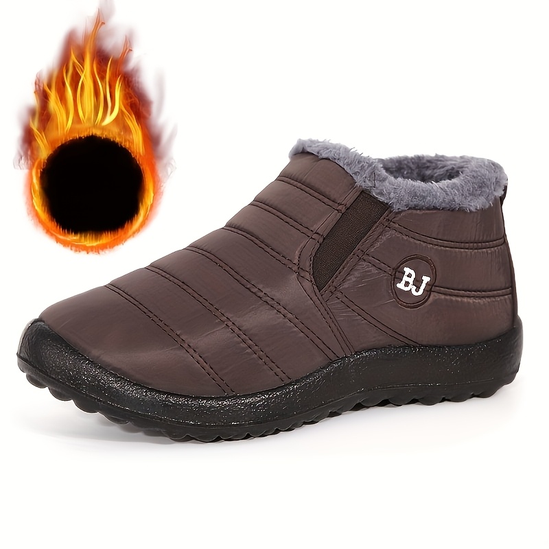 Women's Fleece Lined Short Snow Boots, Non-Slip Ankle Boots