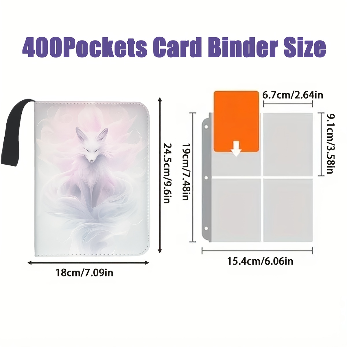 Image of Card Binder, 900/400 Card Capacity Album With 50 Removable Hd Double-sided Pages, Tcg Game & Sports Card Holder Organizer For Baseball, Football Cards, Memorabilia Display & Gifts