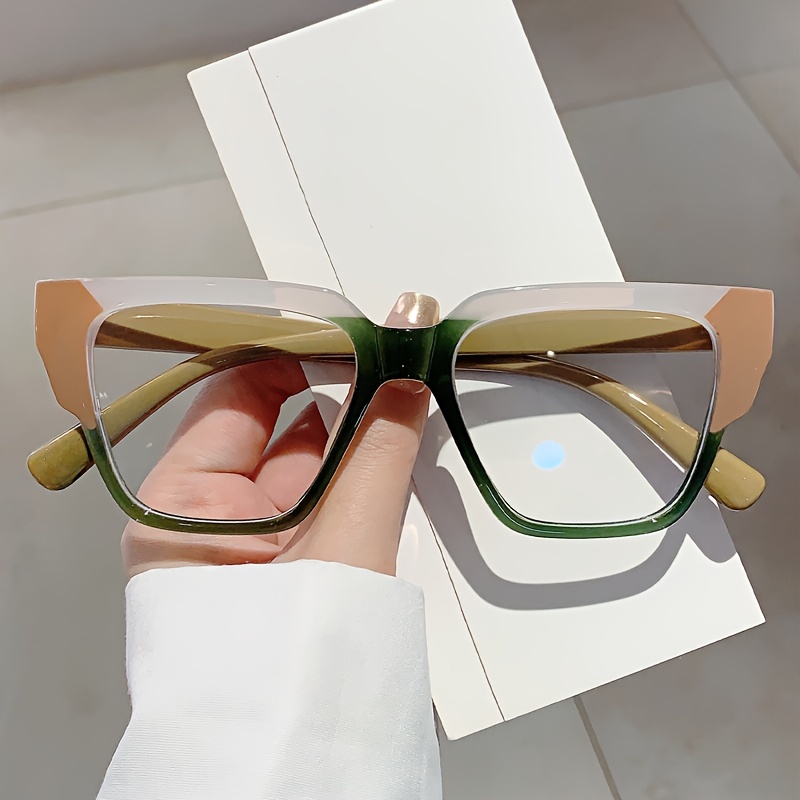 

Cat Eye Clear Lens Glasses Jelly Color Block Decorative Glasses Fashion Spectacles For Women