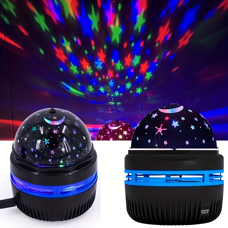 

1pc Projector Night Light - Usb Powered Ball Lamp, Decorative Bedroom Atmosphere Light With Star And Moon Projection, No Battery Required, Christmas And Festival Gifts