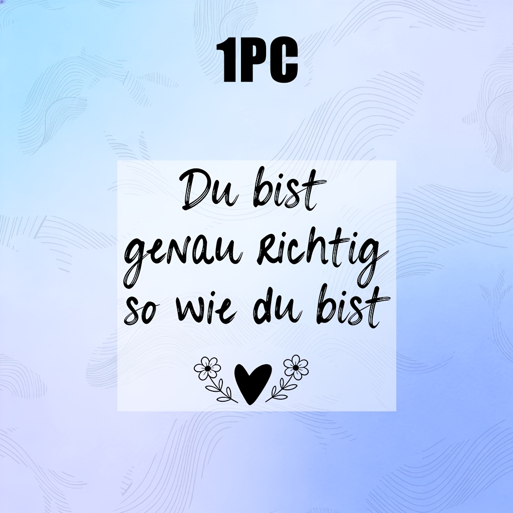 1pc Inspirational "du Bist Genau , So Wie Du Bist" Mirror Decal, German Quote Positive Sticker With Heart Accent, For Bathroom Vanity Mirror Door Window, Perfect Gift For