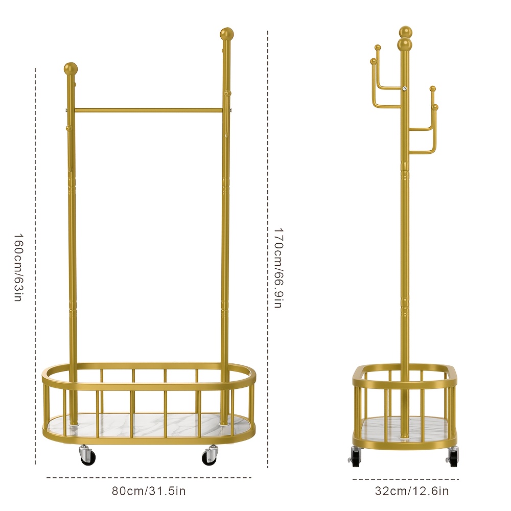 Image of Floor-standing Clothes Rack, Suitable For Bedrooms, Including Clothes, Shoes, And Coats. , With Hanging Rods And Storage Baskets. Modern , Ideal For Bedroom Storage And Organization