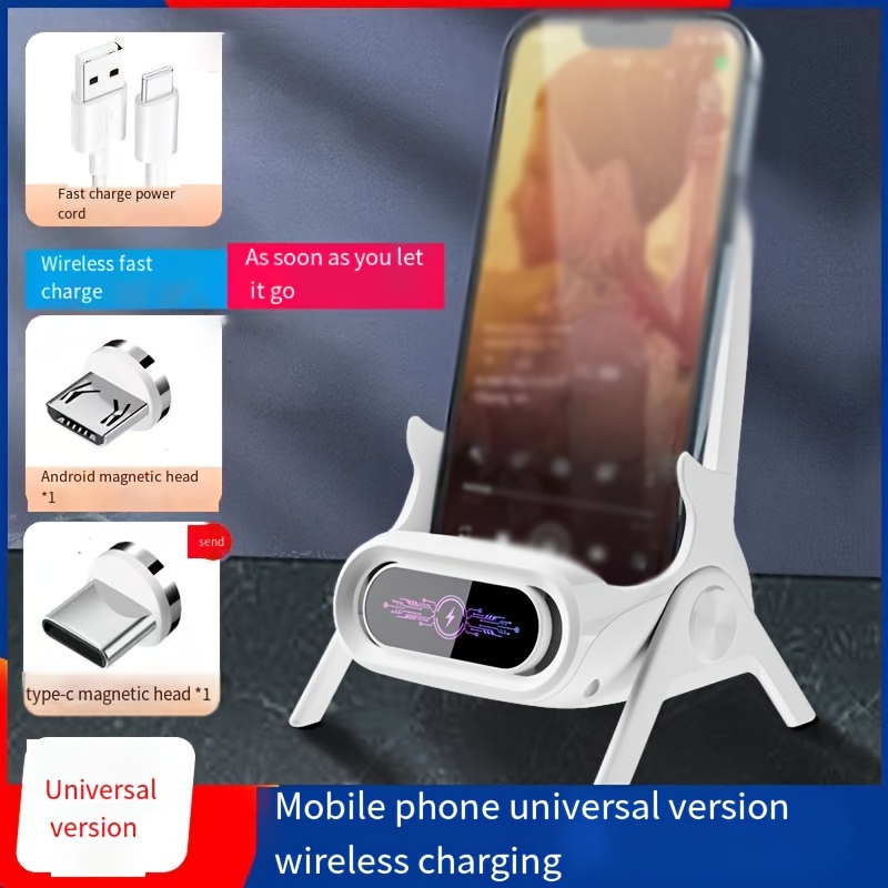 

Mobile Phone Wireless Charger, For Car And Home Use, Supports , Lazy Chair Desktop Holder, Horizontal And Vertical Automatic Induction