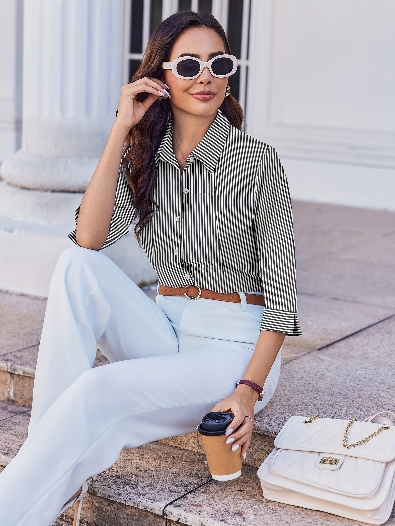 women button shirts sleeve dress shirt Temu