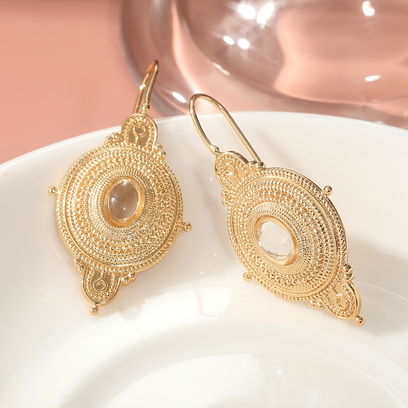 Image of 1 Pair Of And Elegant Round Earrings, Along With Exquisite Jewelry Suitable For Parties, Are For Her