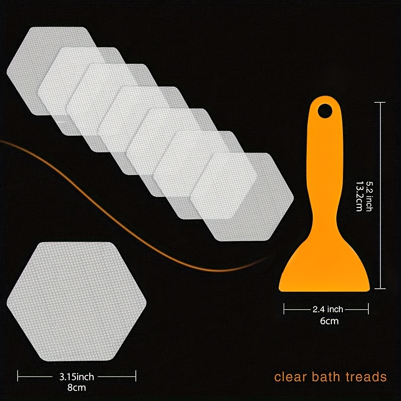 TEMU 20 Autocollants Antidérapants pour Baignoire, Bande Adhésive Anti-Glisse, Décorations de Salle de Bain et Escaliers - Matériau Durable, Facile à
